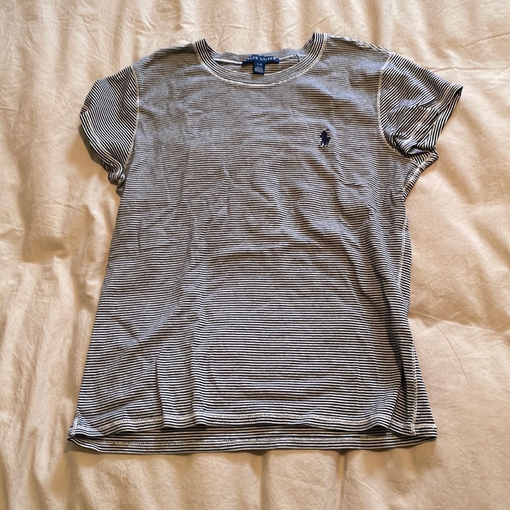 Ralph Lauren short sleeved T-shirt blue white stripe